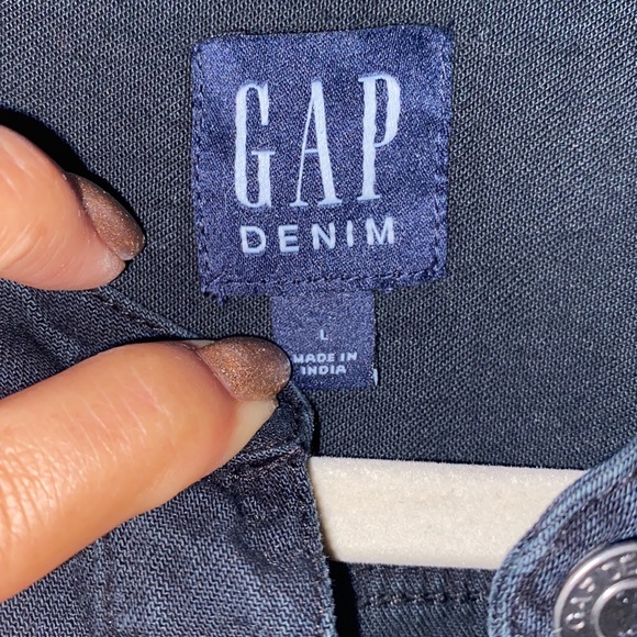 Gap Denim Black Long Sleeve Dress with Waist Tie in size Large - Picture 6 of 7